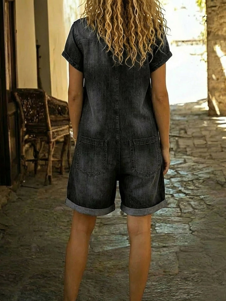 Solena | Combinaison Short Denim Décontractée