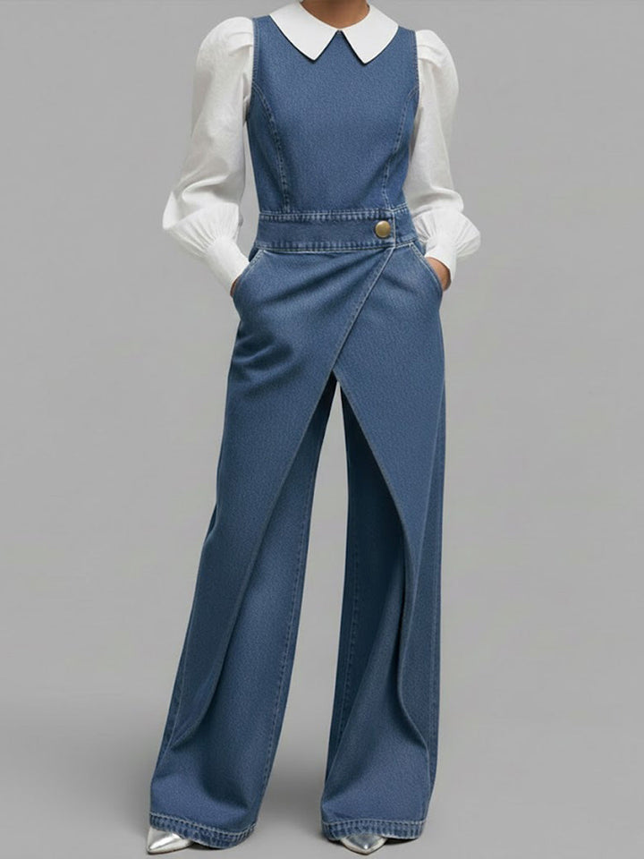 Chloé | Combinaison Denim Sans Manches Coupe Large