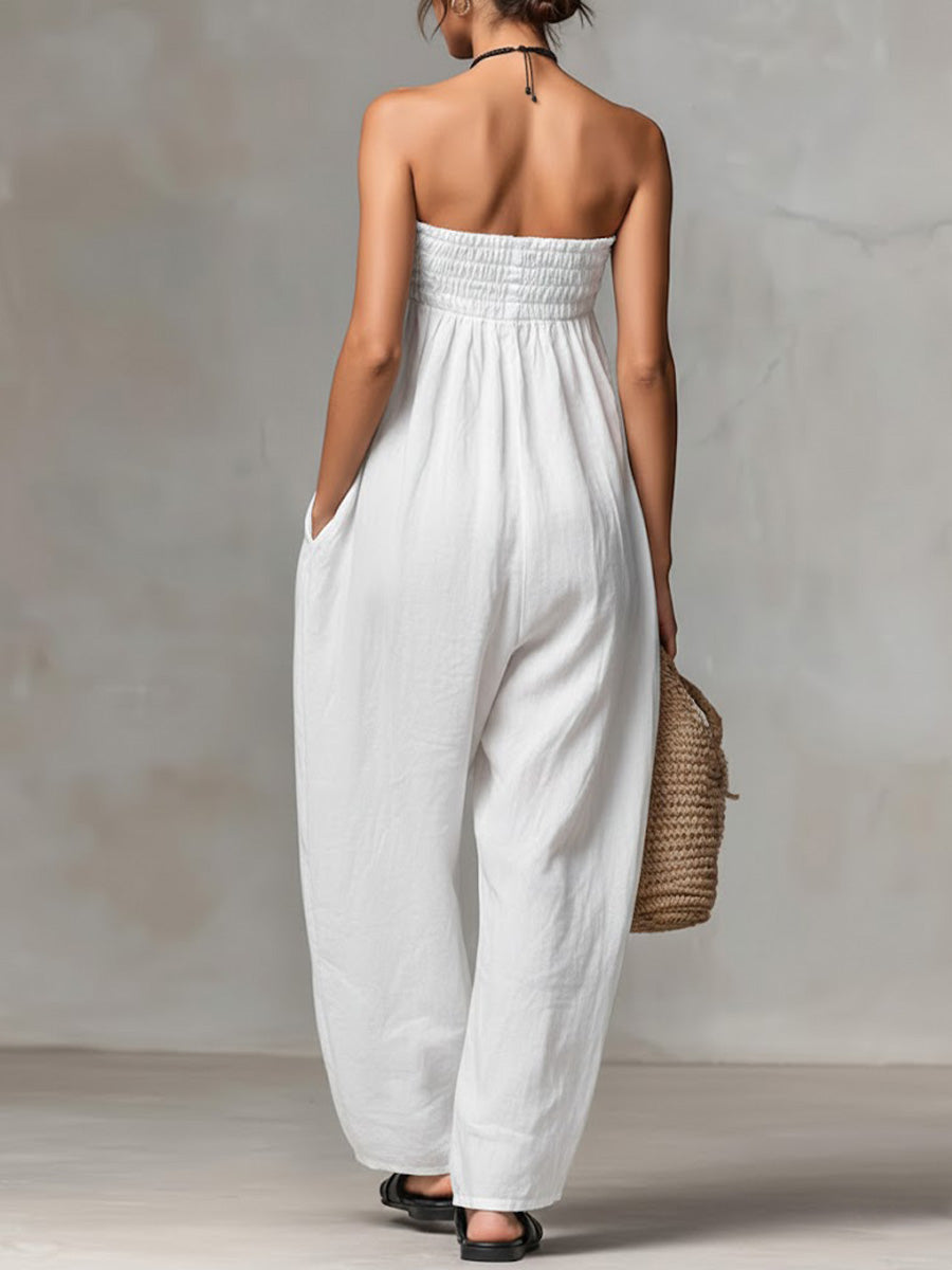 Noémie | Combinaison Bustier Lin Et Coton Fluide