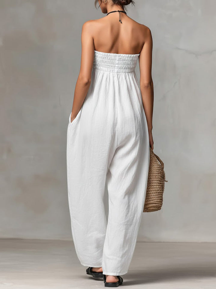 Noémie | Combinaison Bustier Lin Et Coton Fluide