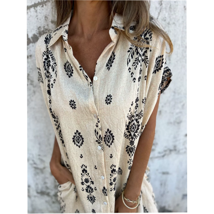 Elena™ | Robe Évasée Imprimée avec Poches