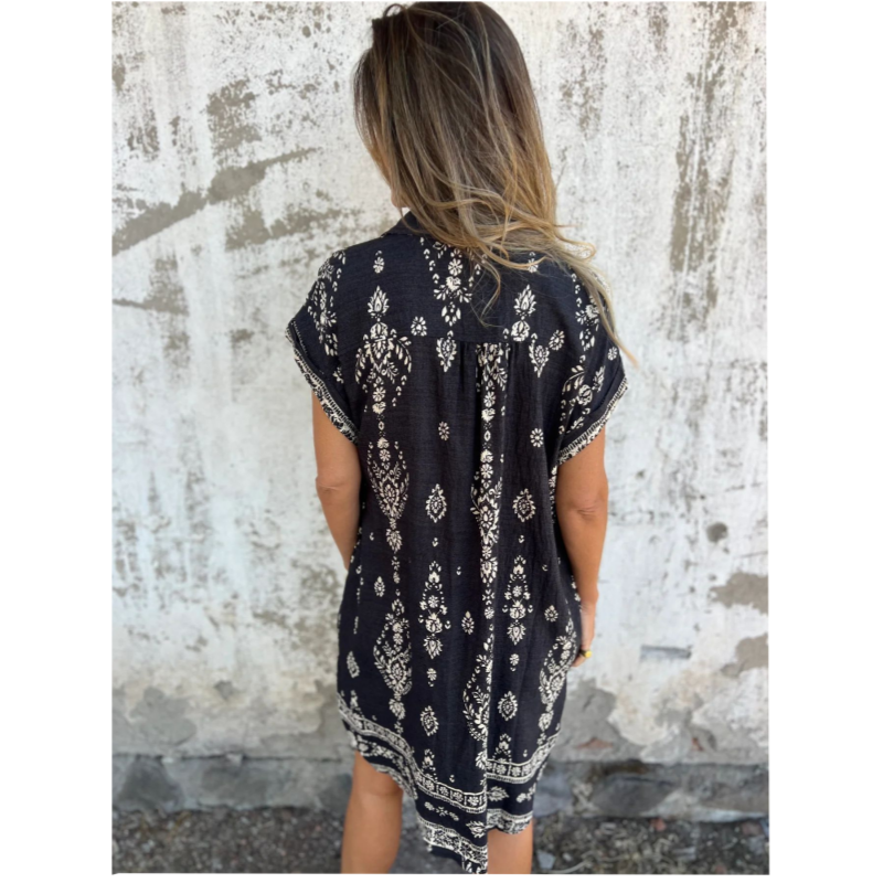 Elena™ | Robe Évasée Imprimée avec Poches