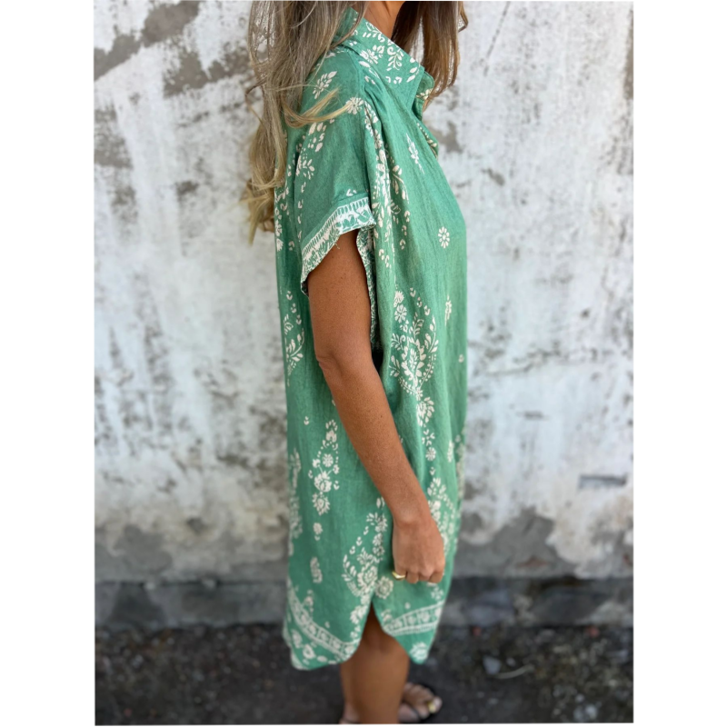 Elena™ | Robe Évasée Imprimée avec Poches