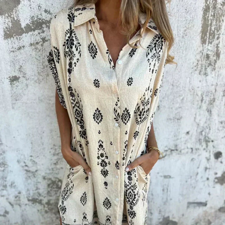Elena™ | Robe Évasée Imprimée avec Poches